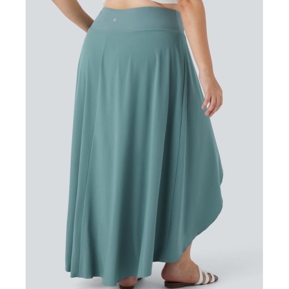 Halara Breezeful High Waisted High Low Ruffled 2-in-1 Midi Skirt As 3XL  Blue - Picture 2 of 16